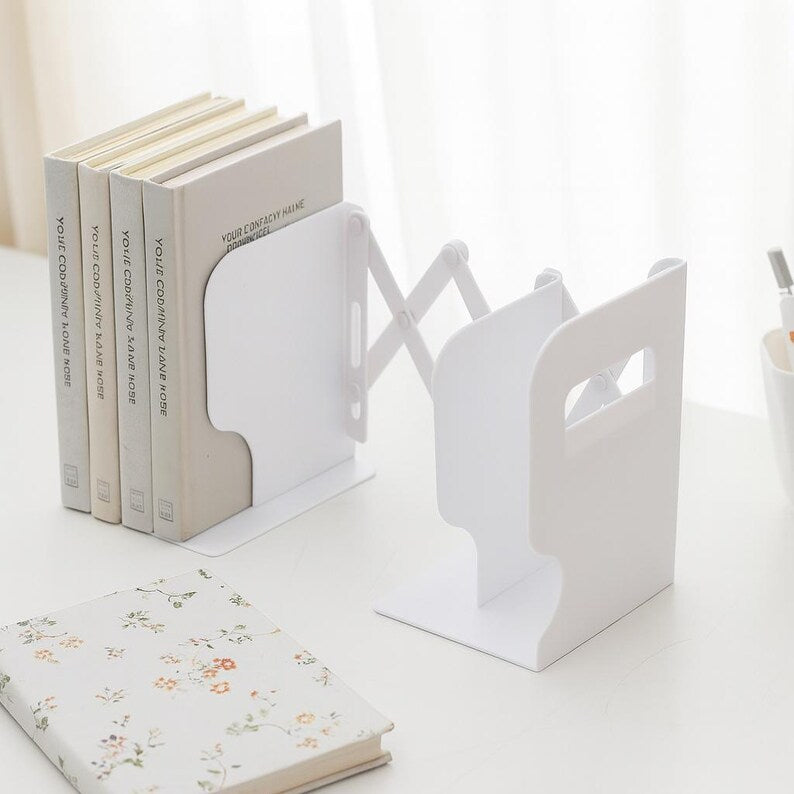 Adjustable Plastic Bookends Modern Organizer Home Office