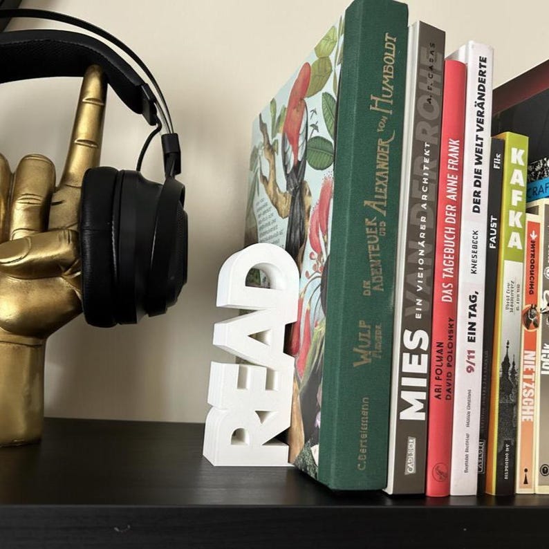 Read & Books Bookends Library Display Stand for Book Lovers