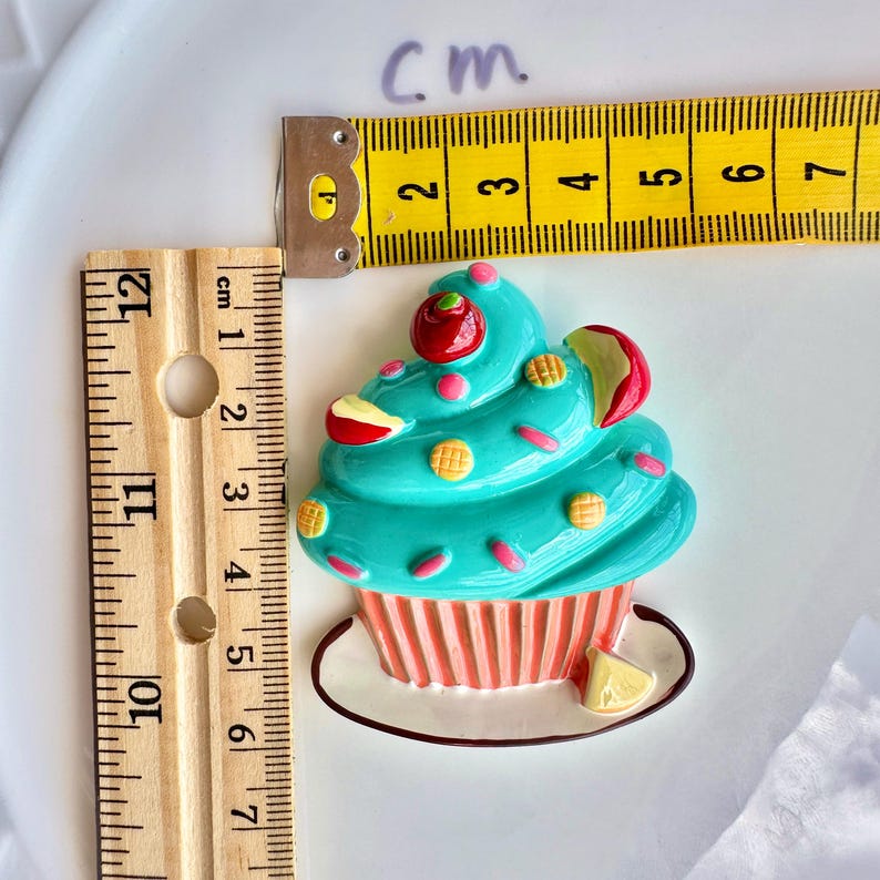 Cupcake Fridge Magnet, Cute Dessert Kitchen Decoration
