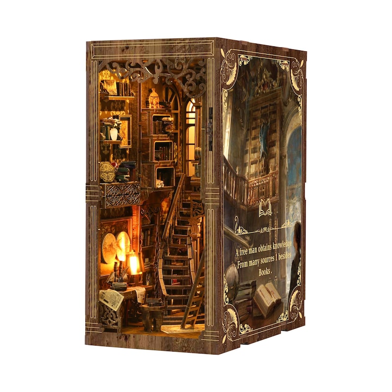 Ancient Book Collection Room DIY Book Nook Miniature Library