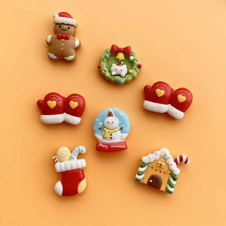 Mini Christmas Fridge Magnet Set, Holiday Decoration