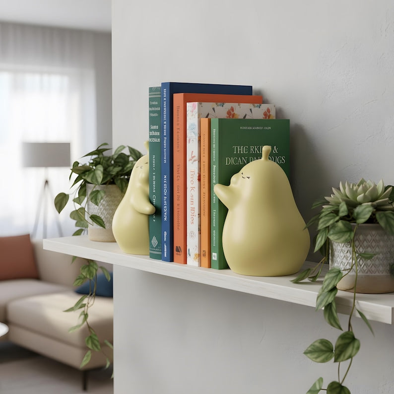 Hugging Figurine Bookends Modern Minimal Shelf Decor