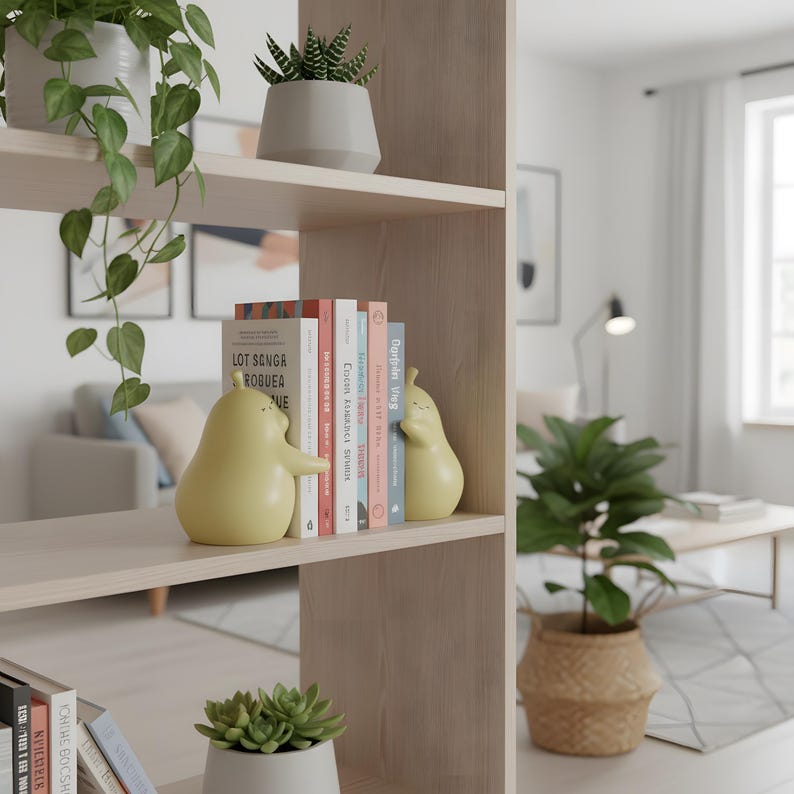 Hugging Figurine Bookends Modern Minimal Shelf Decor