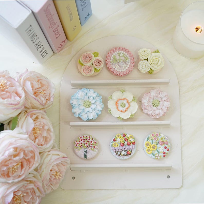 Ceramic Flower Fridge Magnet, Kitchen Decoration Gift