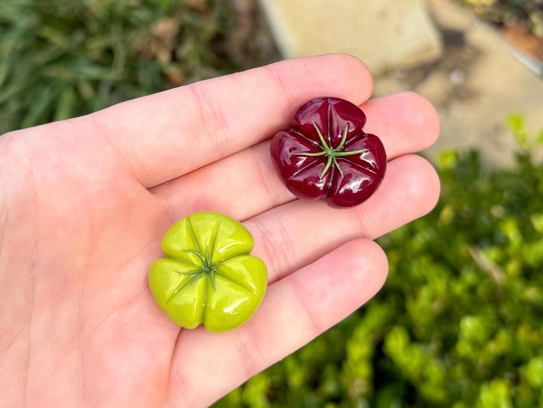 Tomato Fridge Magnet, Handmade Food Kitchen Decor