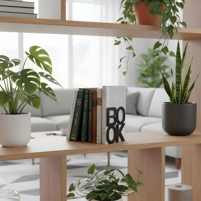 BOOK Word Bookends Modern Metal Shelf Decor