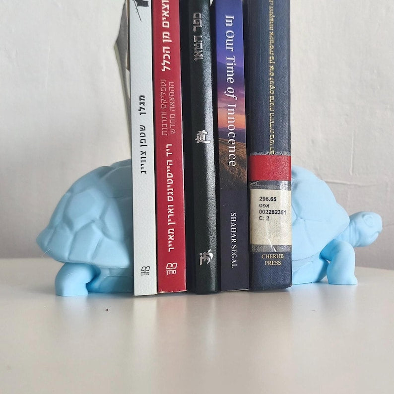 Turtle Bookends, Tortoise Bookend Set, Kids Room & Nursery Decor, Ocean Animal Bookshelf Holder