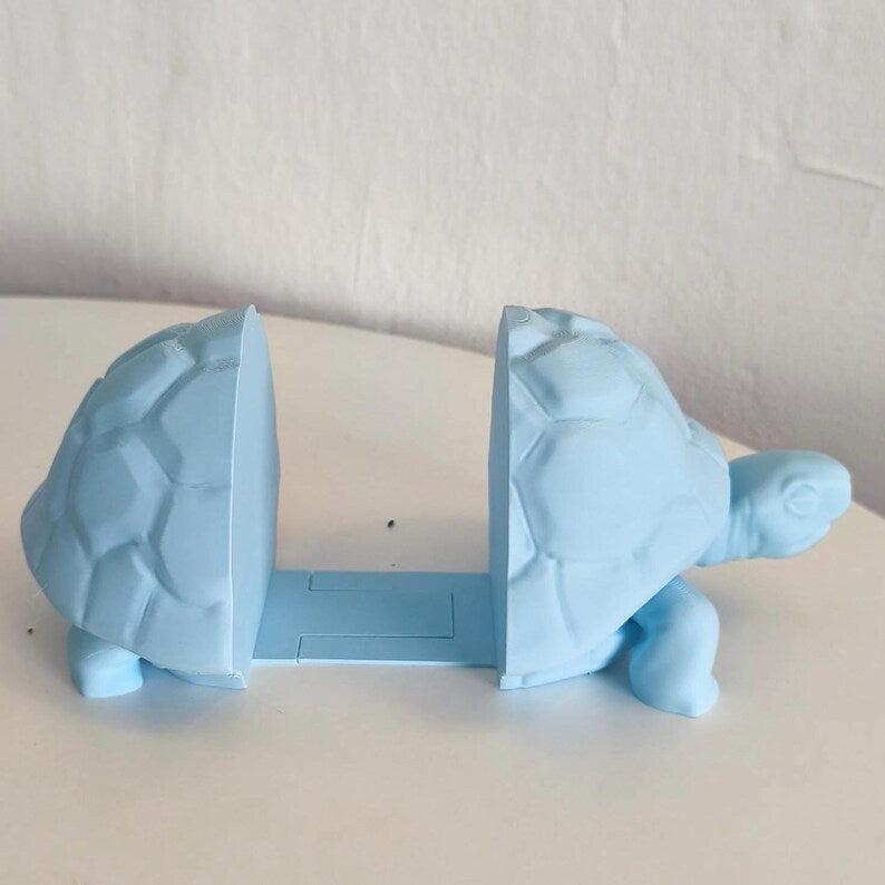 Turtle Bookends, Tortoise Bookend Set, Kids Room & Nursery Decor, Ocean Animal Bookshelf Holder