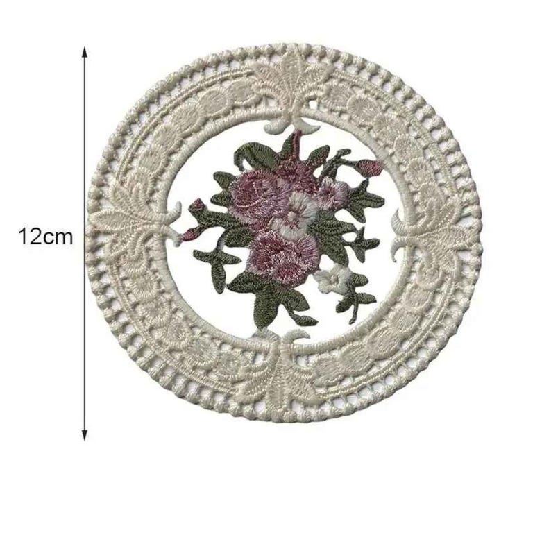 Sets de table en dentelle vintage brodé dessous de verre européen