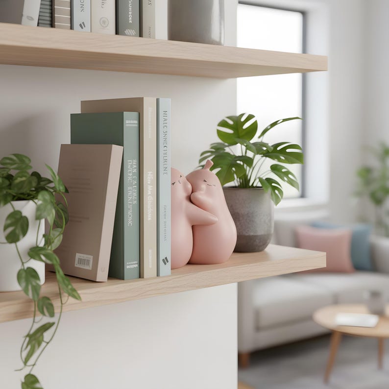 Hugging Figurine Bookends Modern Minimal Shelf Decor