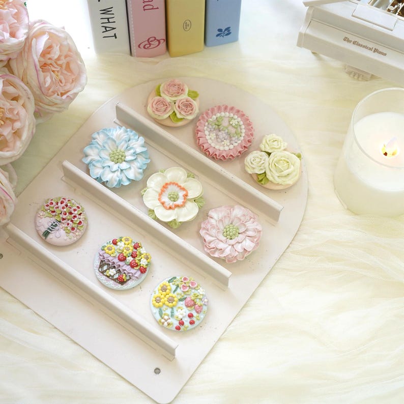 Ceramic Flower Fridge Magnet, Kitchen Decoration Gift