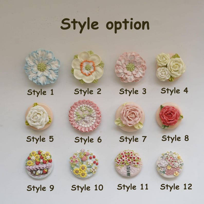 Ceramic Flower Fridge Magnet, Kitchen Decoration Gift