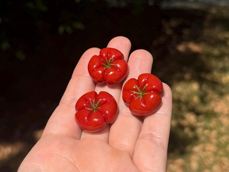 Tomato Fridge Magnet, Handmade Food Kitchen Decor