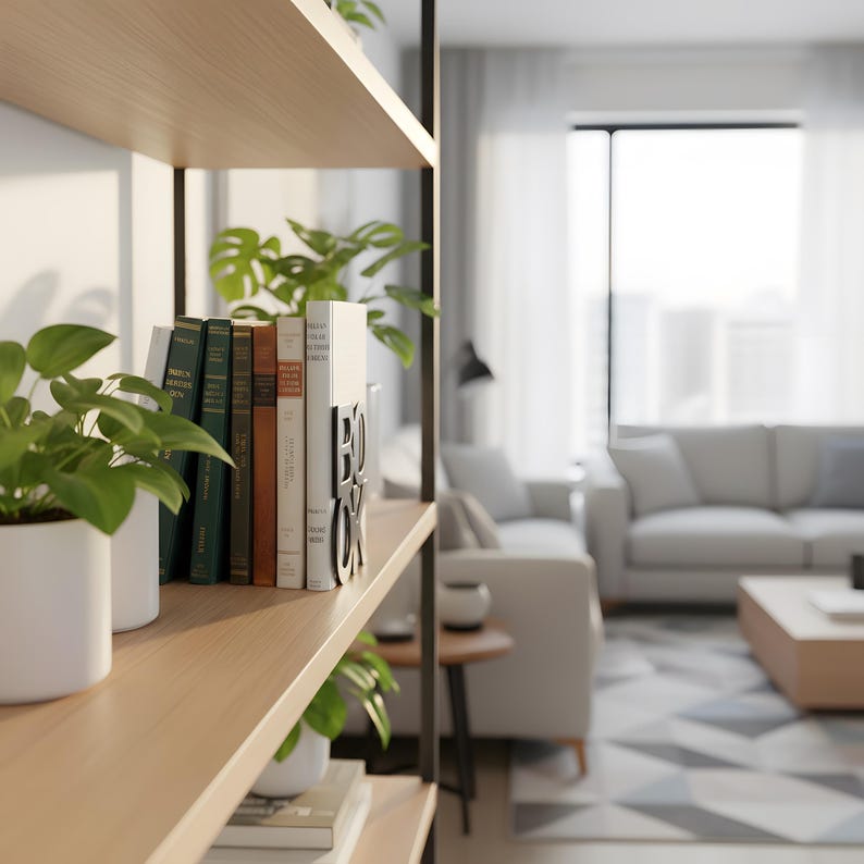 BOOK Word Bookends Modern Metal Shelf Decor