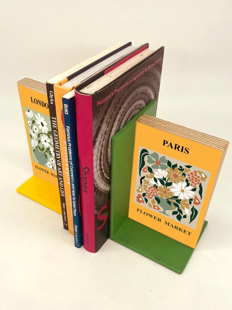 Flower Market Bookend Decorative Shelf Accent