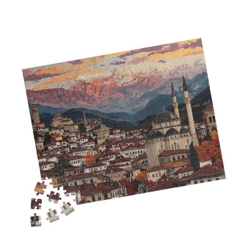 Albania City Puzzle (110, 252, 520, 1014-piece) Albanian Cityscape Mosaic Jigsaw Puzzle