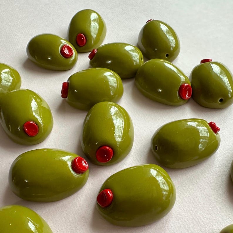 Stuffed Green Olive Fridge Magnet, Fruit Kitchen Decor
