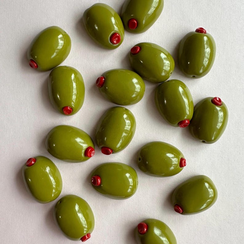 Stuffed Green Olive Fridge Magnet, Fruit Kitchen Decor