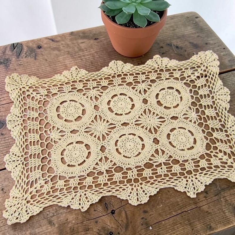 Sets de table en dentelle crochet vintage rustique 35x50 cm