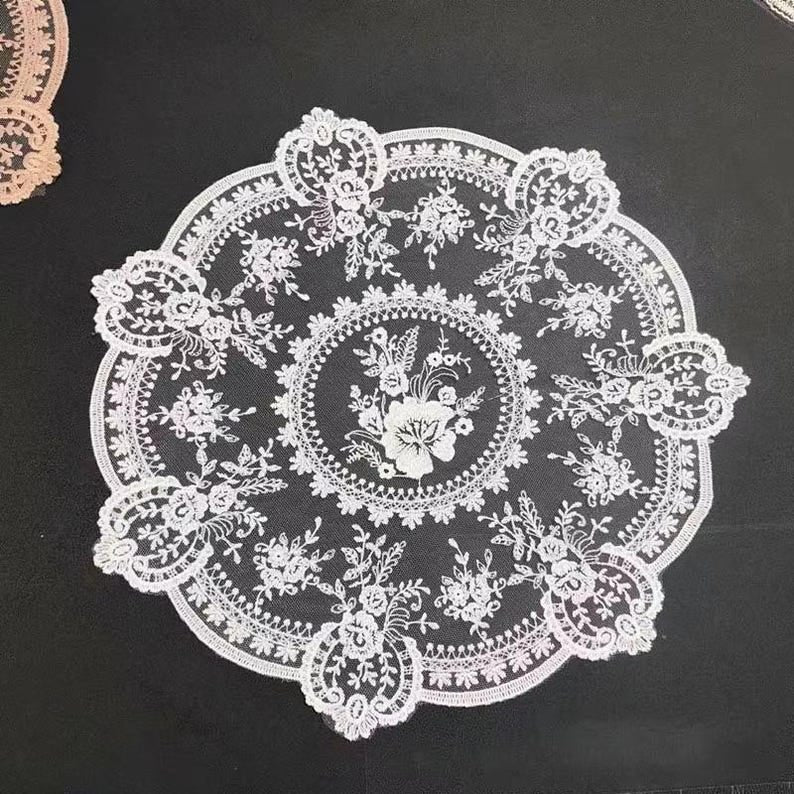 Sets de table en dentelle vintage broderie européenne rétro