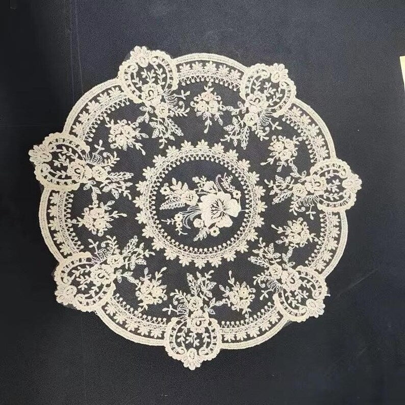 Sets de table en dentelle vintage broderie européenne rétro