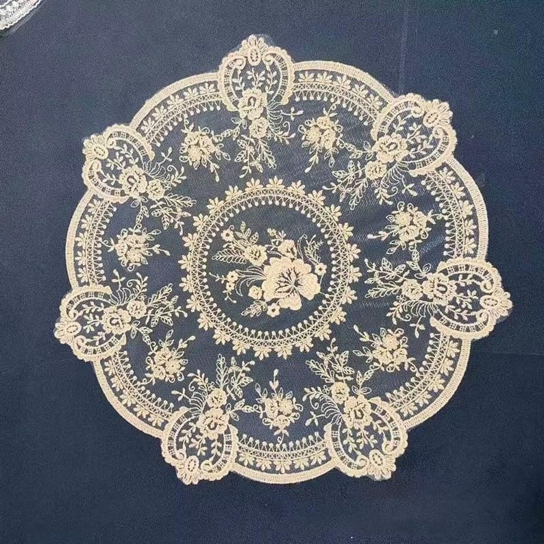 Sets de table en dentelle vintage broderie européenne rétro