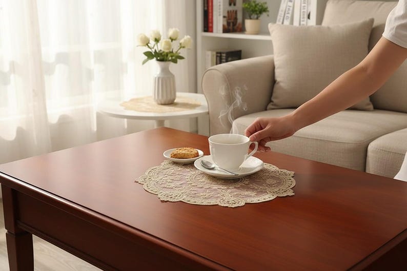 Sets de table en dentelle vintage broderie européenne rétro