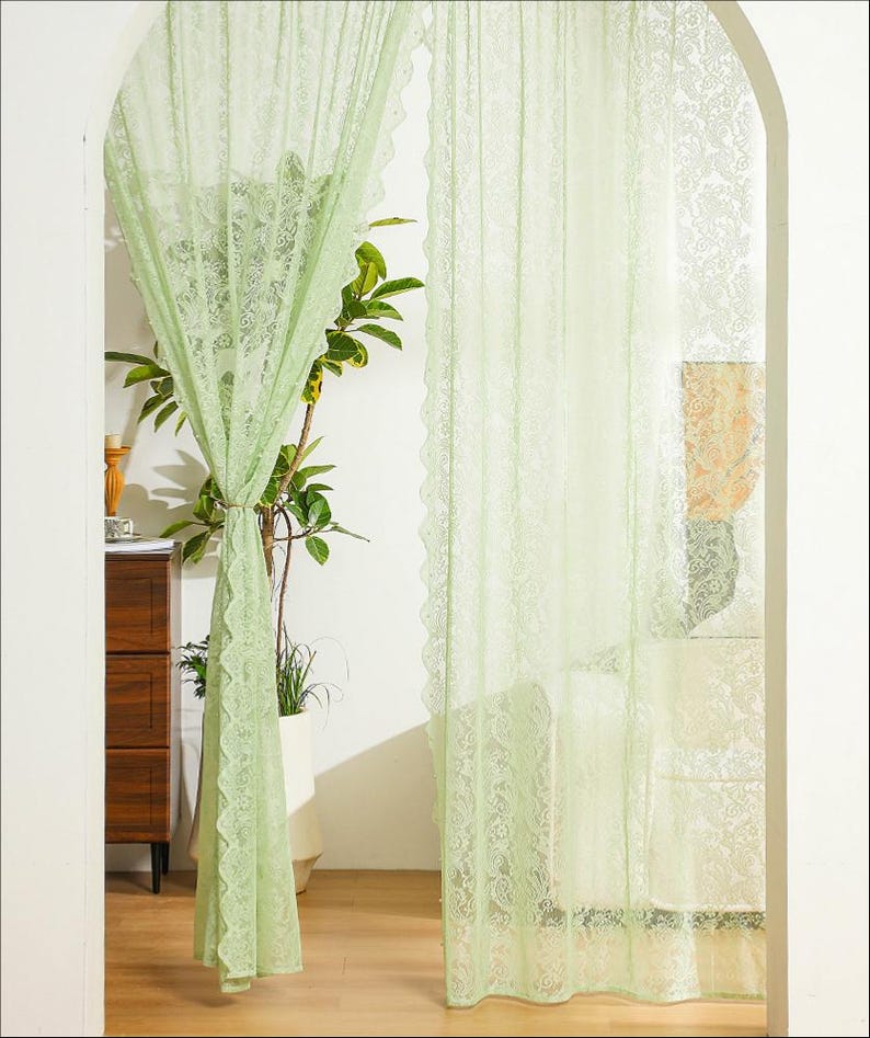 Rideaux en dentelle style français romantique floral