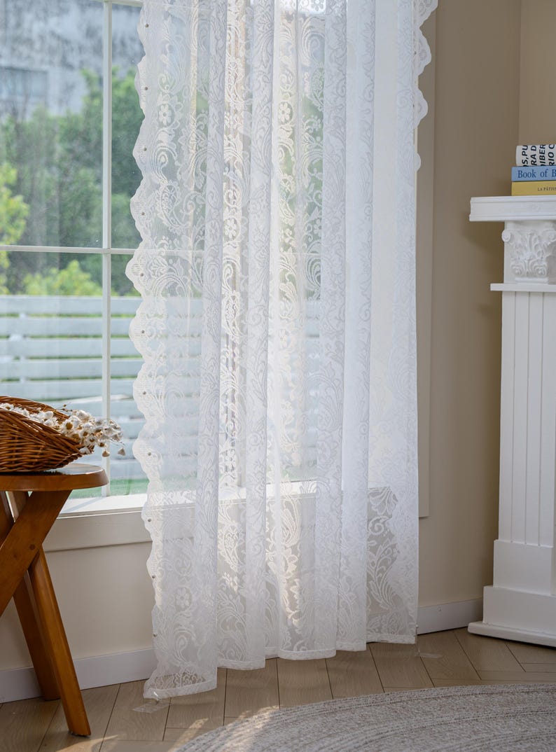 Rideaux en dentelle style français romantique floral