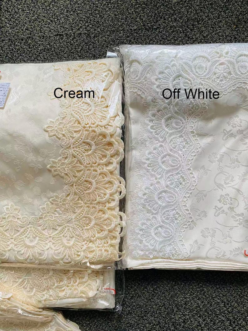 Nappe rectangulaire en jarquard avec bord en dentelle pour cocktail de vacances, nappe grande taille