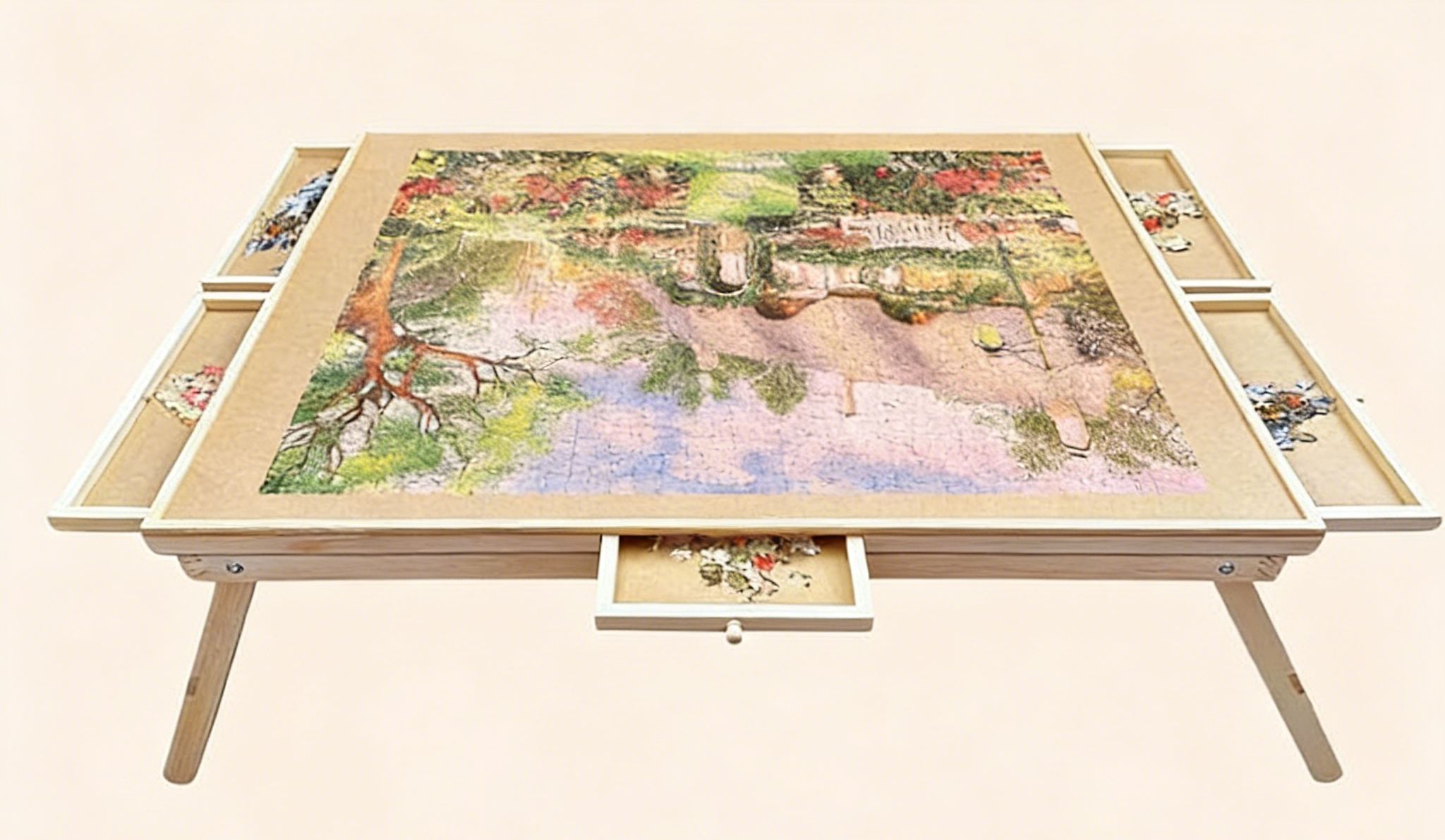 Puzzle Table 1000/1500 Piece with Legs 6 Drawers & Cover 27x35