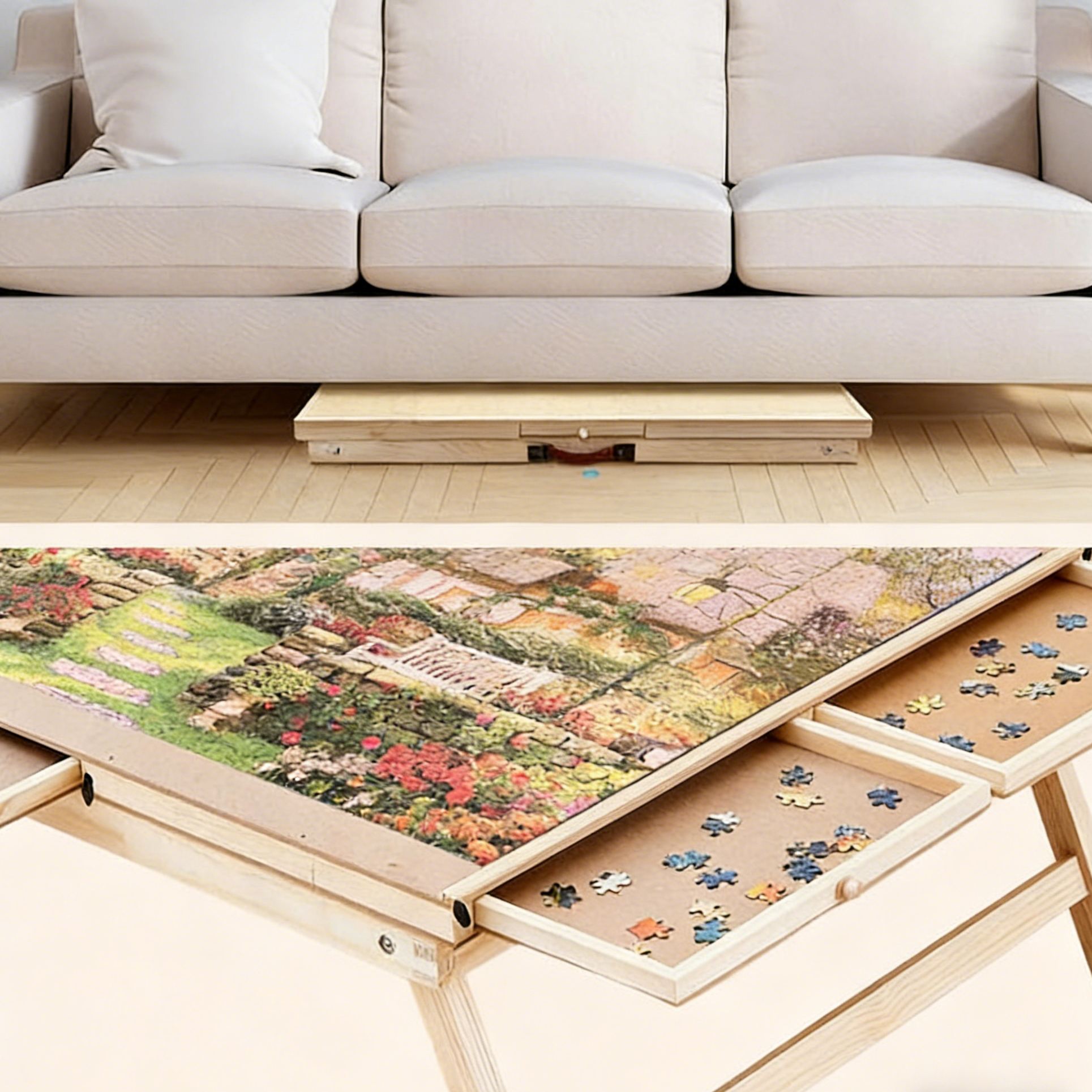 Puzzle Table 1000/1500 Piece with Legs 6 Drawers & Cover 27x35