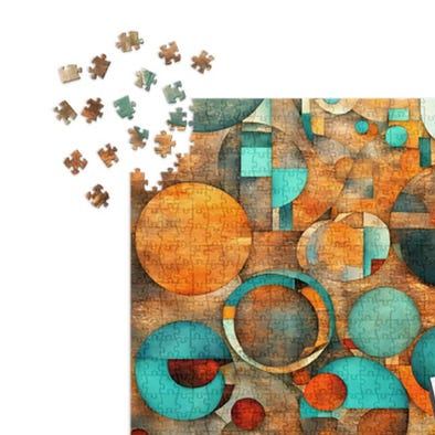 Modern Art Circles Puzzle 1000 Piece Distressed Background