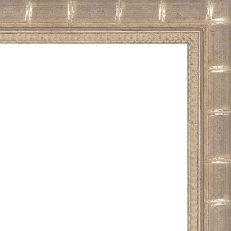 Bamboo Silver Wood Picture Frame with Hanging Hardware and Acrylic Glass
