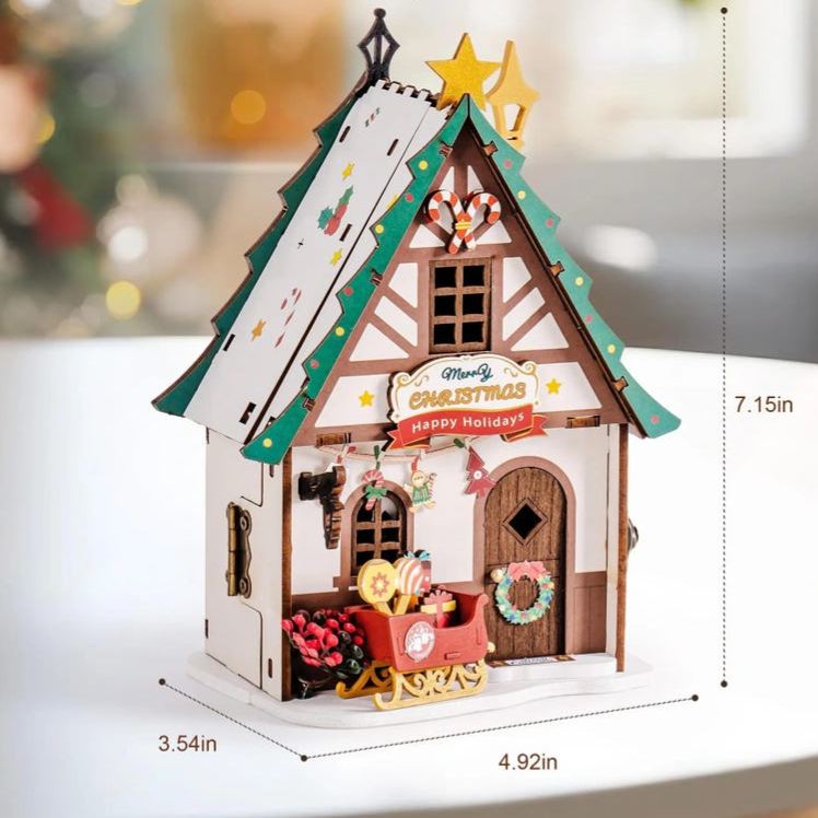 Christmas Melody Tree 3D Wooden Puzzle Music Box with Lights