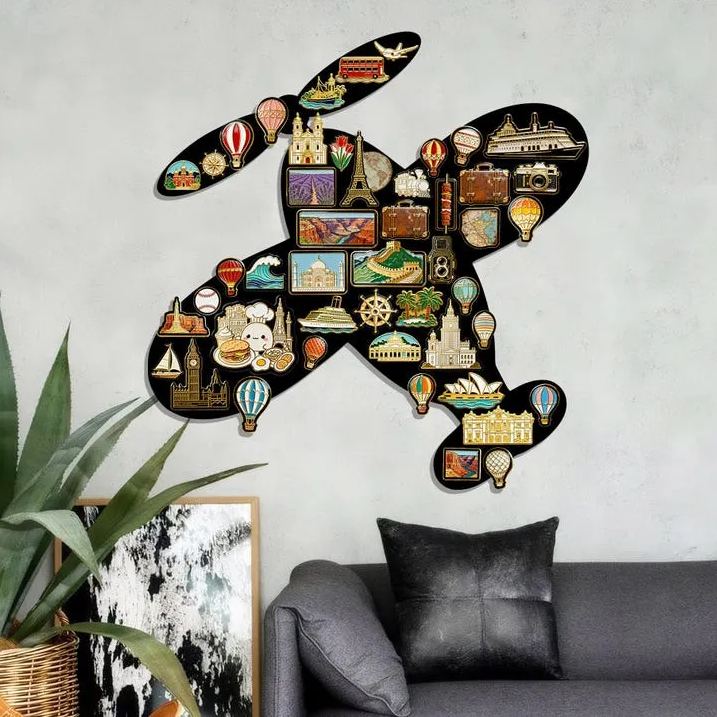 World Travel Souvenir Showcase Magnetic Display Board