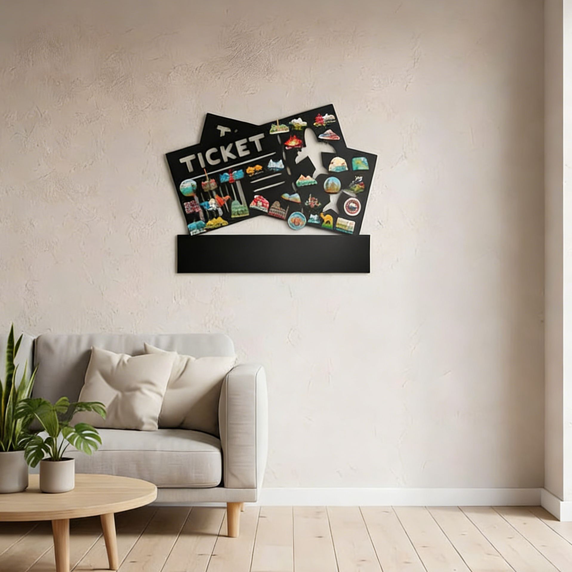 World Trip Souvenir Metal Magnetic Display Board