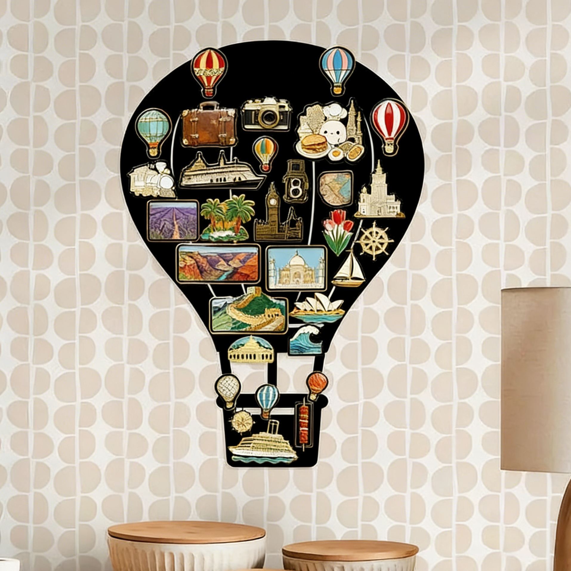Hot Air Balloon Travel Photo Magnetic Display Board