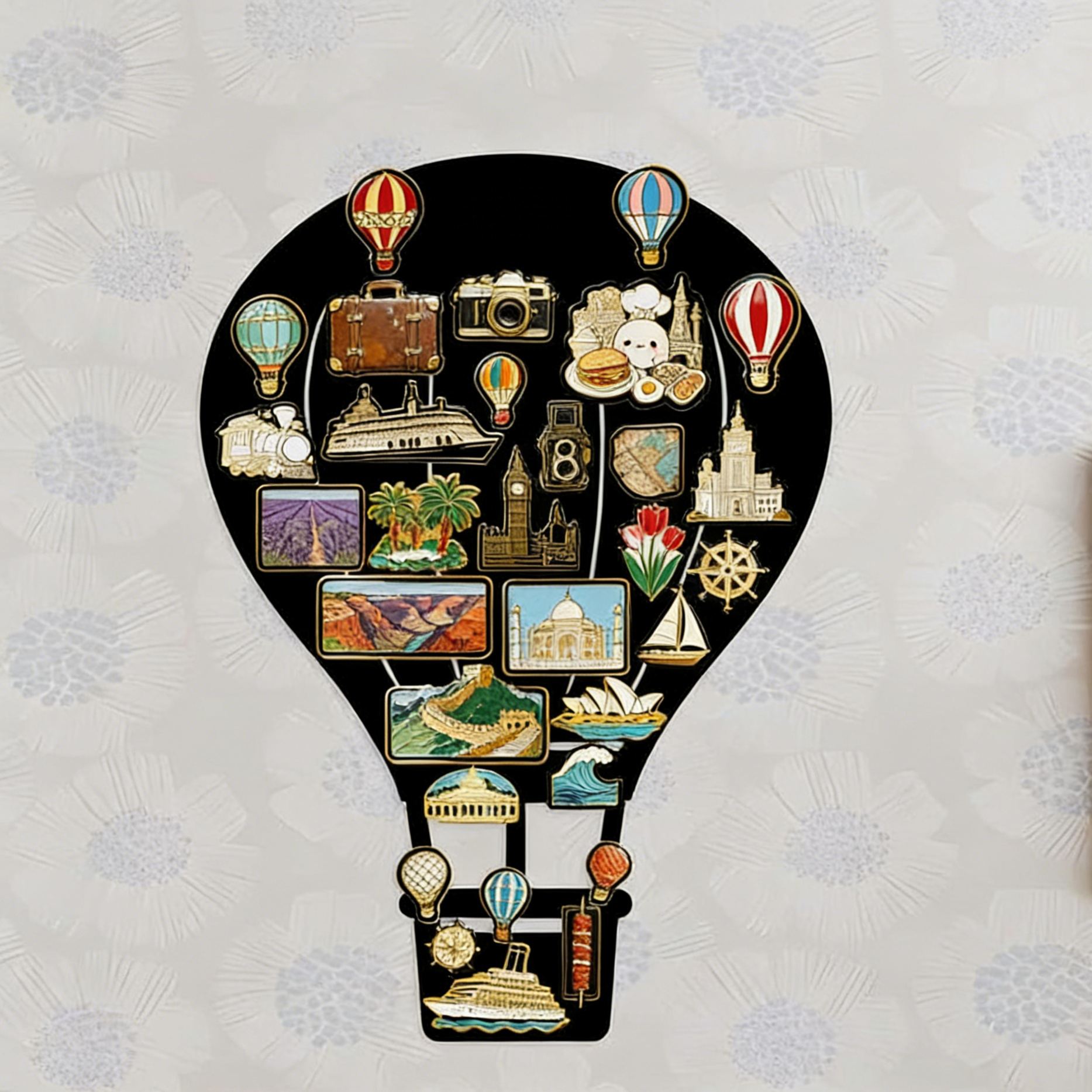 Hot Air Balloon Travel Photo Magnetic Display Board