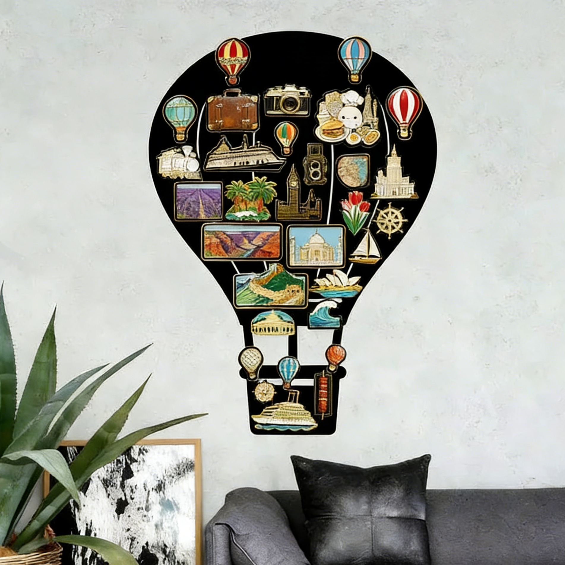 Hot Air Balloon Travel Photo Magnetic Display Board