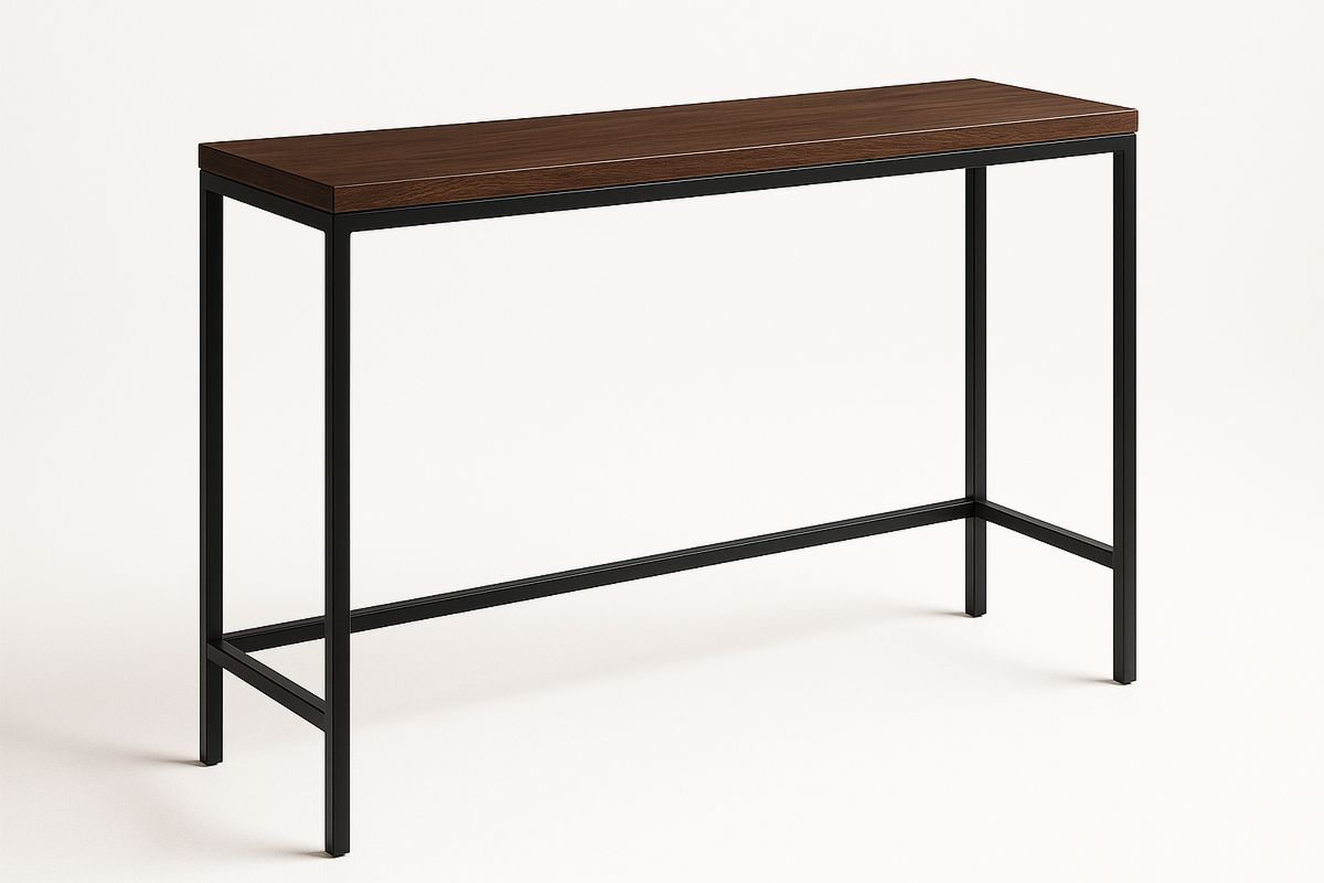 Walnut Top Console Table with Steel Frame 120cm
