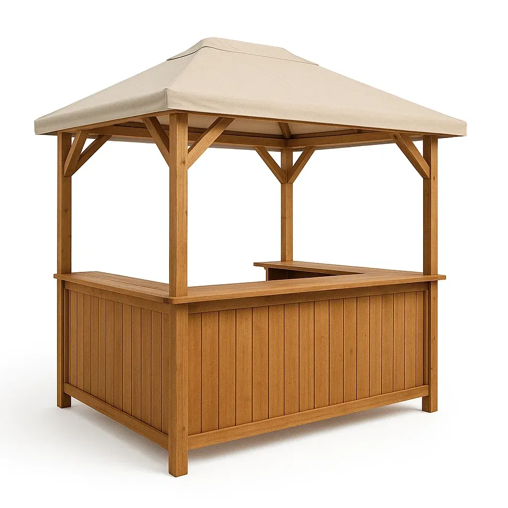 Bar da giardino da Esterno in Legno con Tetto in Poliestere-Woodaso