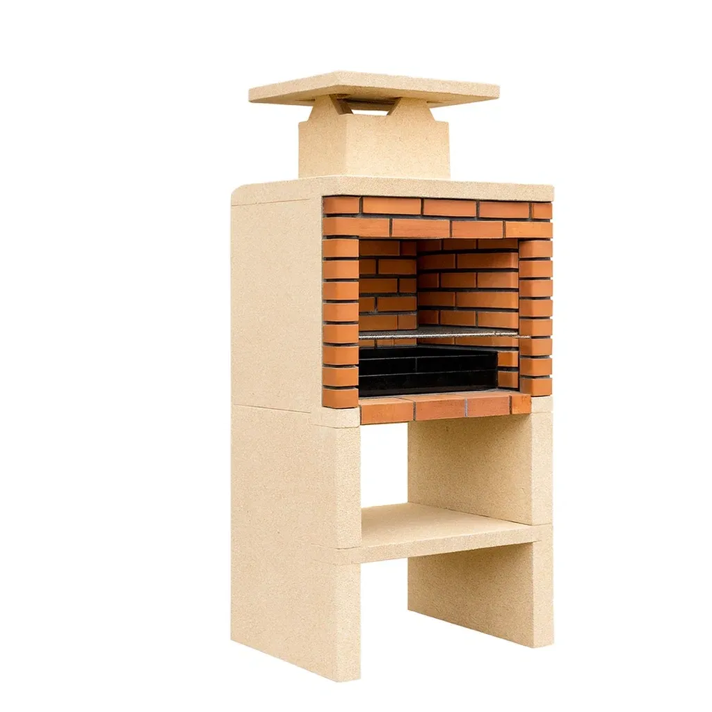 Barbecue da esterno in Cemento e Mattoni Refrattari per Esterno 180x70x50 cm-Woodaso