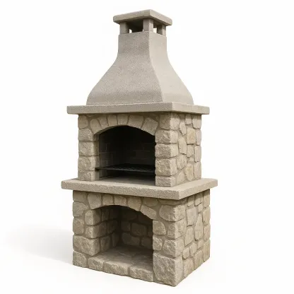 Barbecue da esterno in Pietra con Griglia Acciaio Beige-Woodaso