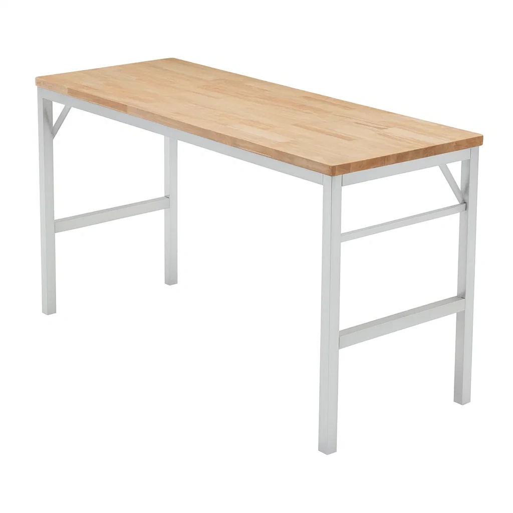 Banco da lavoro Rettangolare in Legno e Acciaio 150x70x85 cm-Woodaso