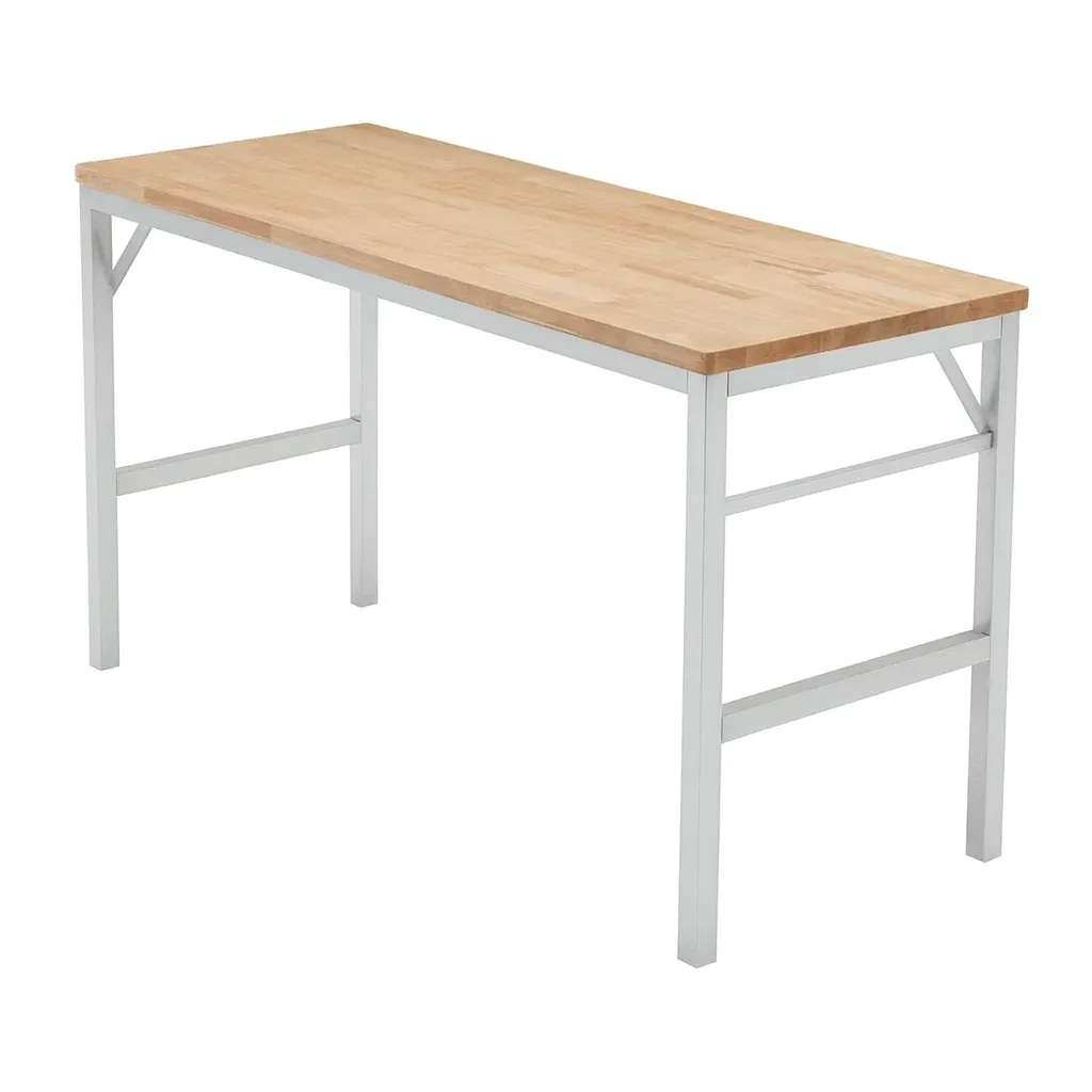 Banco da lavoro Rettangolare in Legno e Acciaio 150x70x85 cm-Woodaso