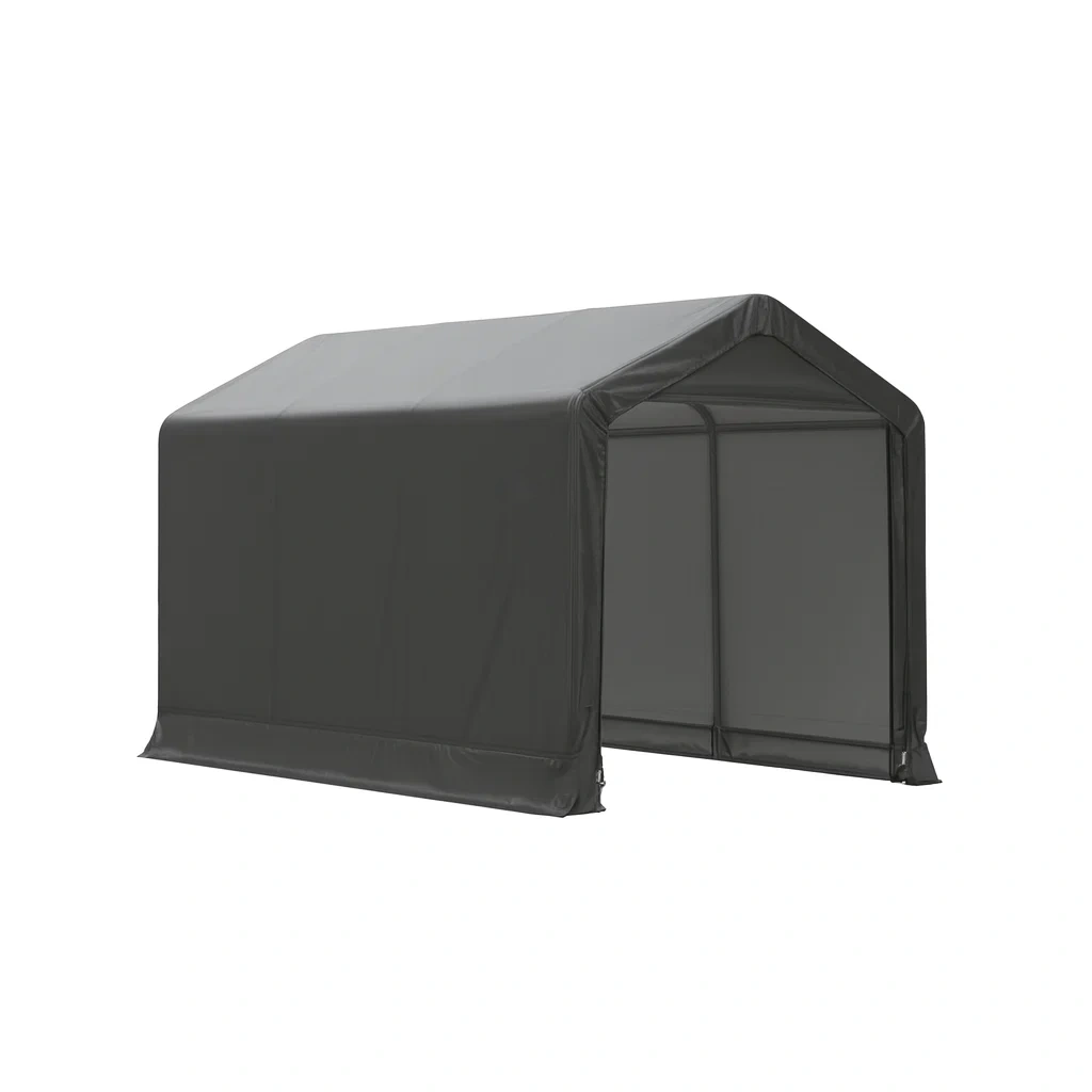 Carport da Rimessaggio in Acciaio e Polietilene Grigio-Woodaso