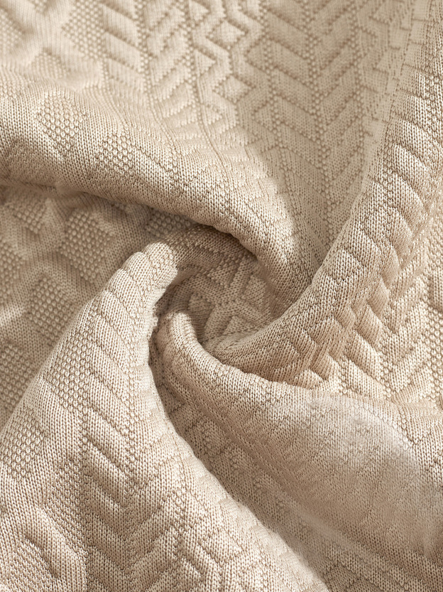 Men's Jacquard Textured Collar Button Casual Short-sleeved Polo Shirt