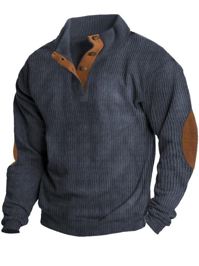 Men's Retro Casual Stand Collar Long Sleeve Sweatshirt