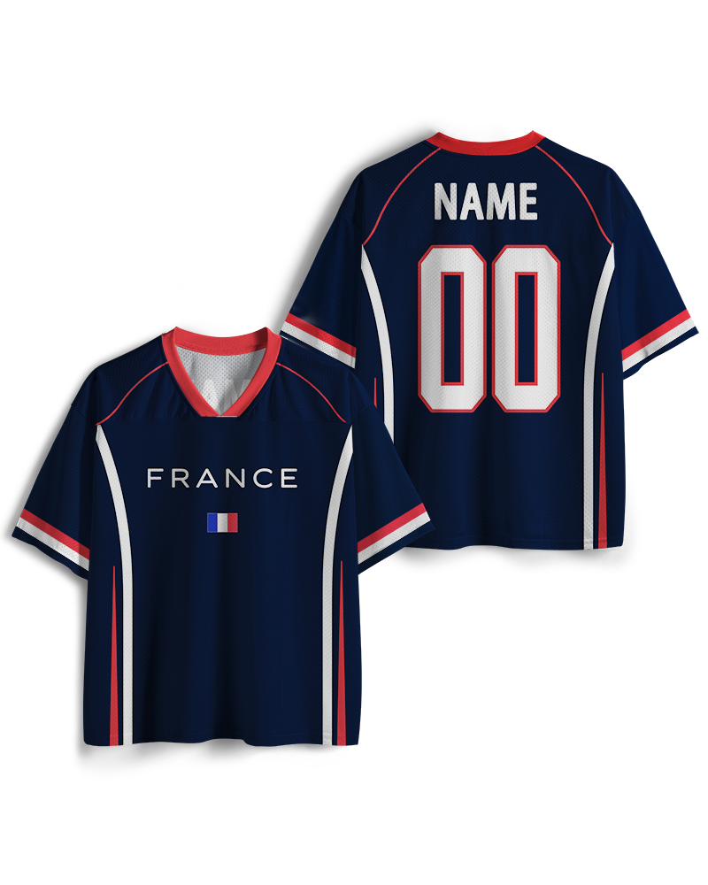TheRetroTee Vintage France Football Heritage Mesh Jersey